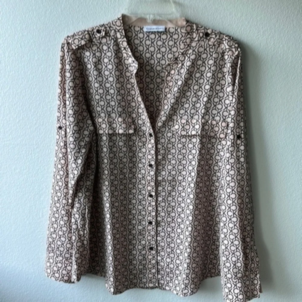 Calvin Klein top long sleeve career wear size medium